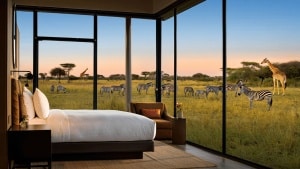 Visitors feed a giraffe at Sedgwick County Zoo in Wichita, Kansas