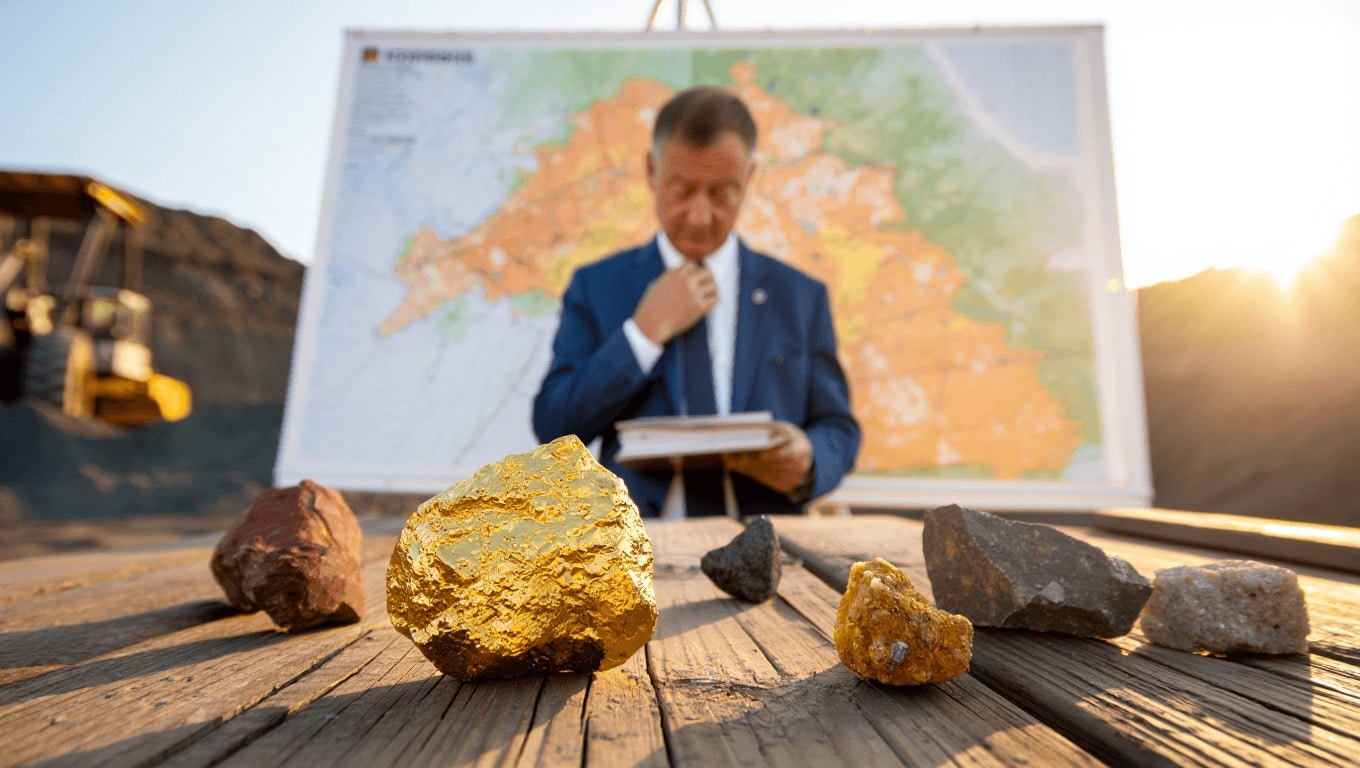 Close-up of raw gold nuggets, linked to Kazakhstan’s reported discovery of gold and strategic mineral deposits.