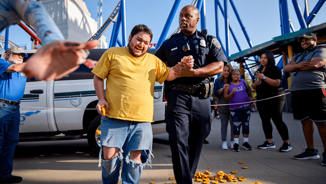 PSA: Eating Chicken Nuggets on a Roller Coaster Will Get You Banned From Six Flags