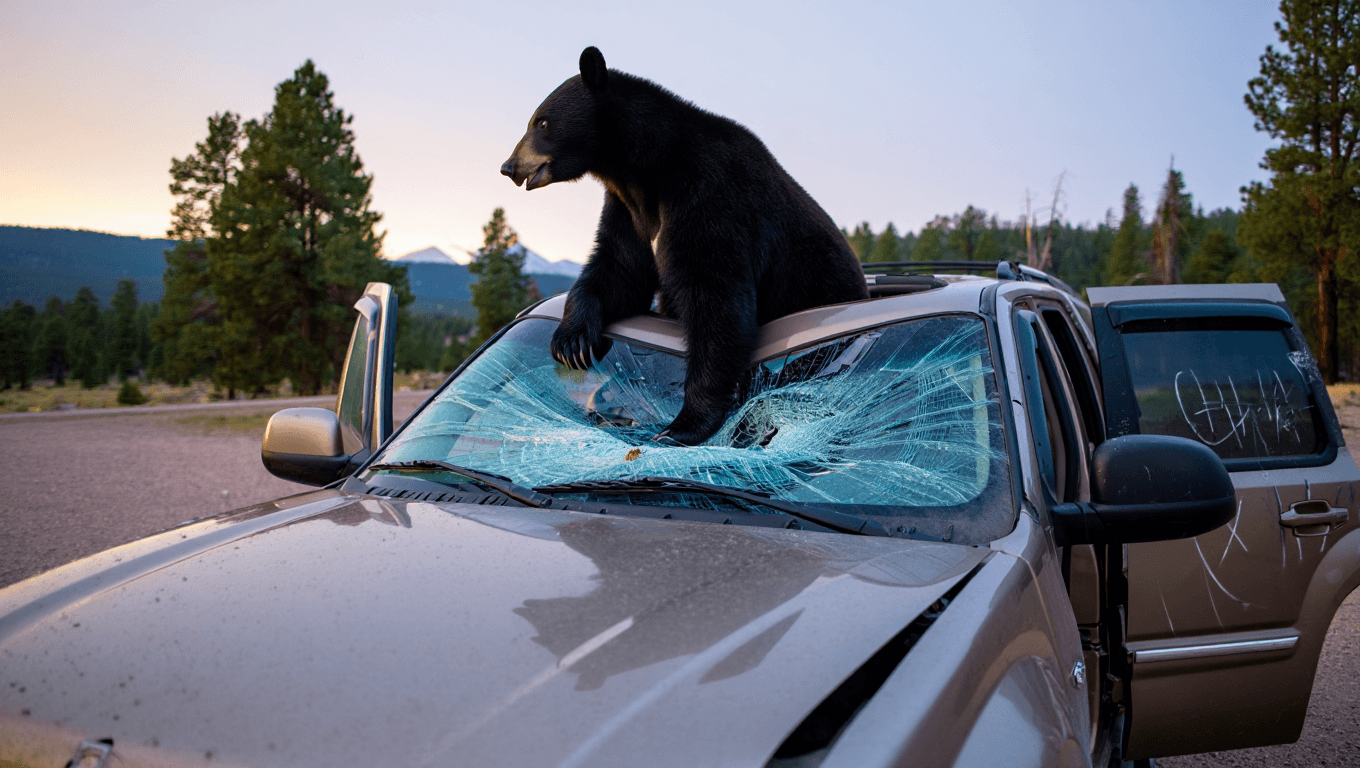 Bear Trapped Inside SUV Honks All Night, Which Happens Way More Often Than You Think