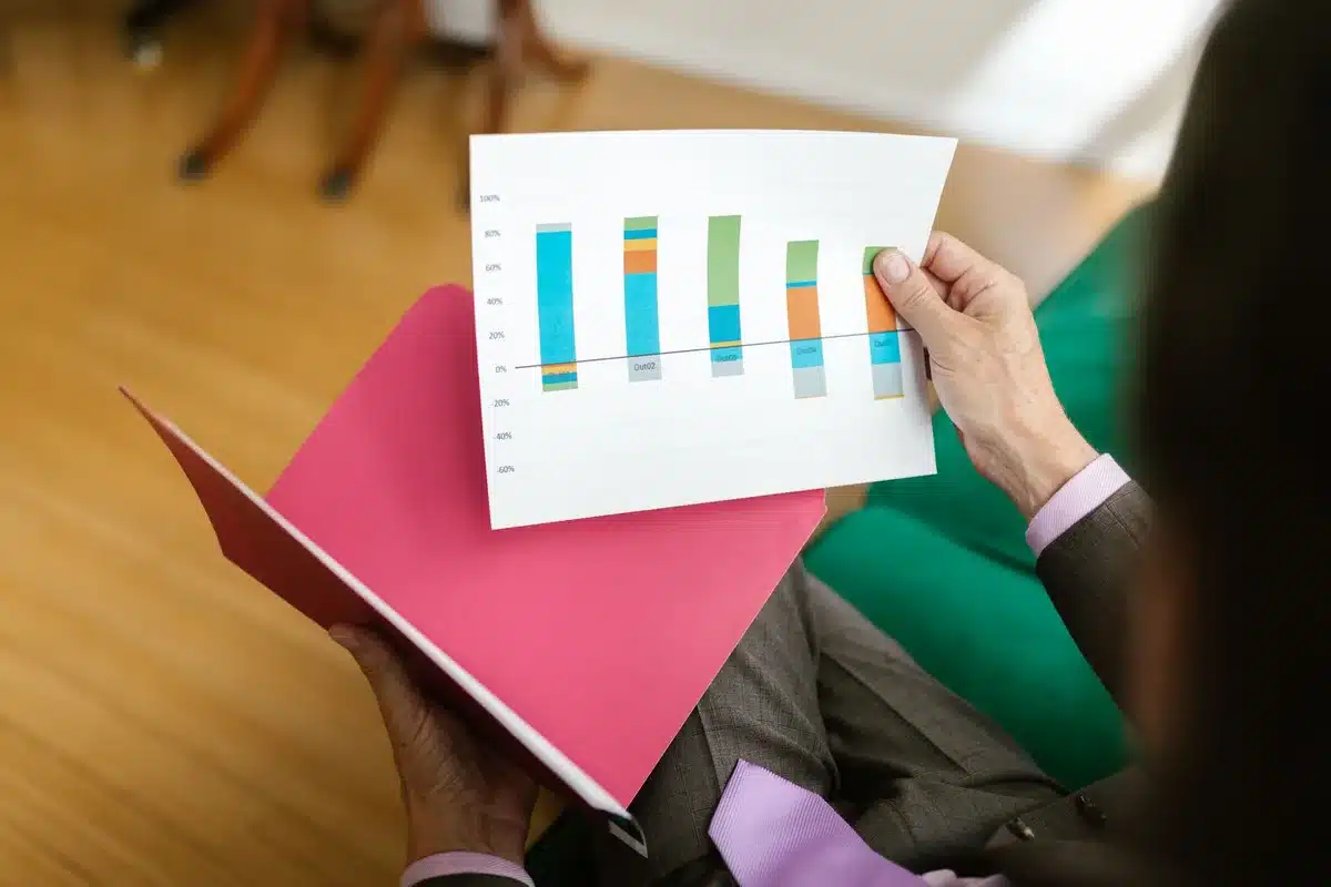 Diverse investment allocation represented by coins and financial charts showing risk management