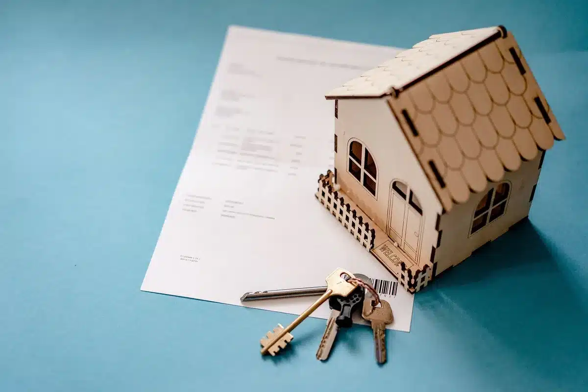 Close-up of underwriting checklist and mortgage documents